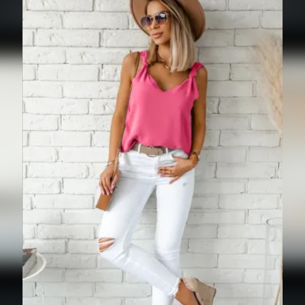 New tie knot Pink tank